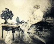 Louis Lcart Japanese Garden oil painting on canvas